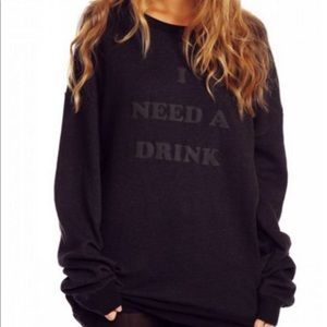 Wildfox I Need A Drink Barefoot Sweater Size Small